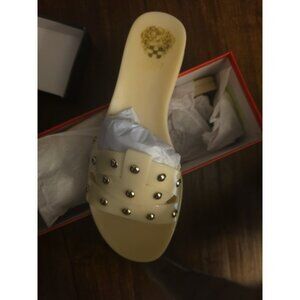 NEW Vince Camuto Emelon Creamy White Studded Jelly Slides Sandals Womens Size 7M